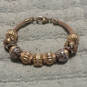 Brighton Gold and Silver Ornate Beaded Bracelet